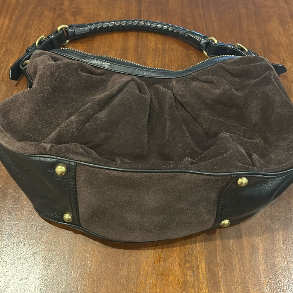 Banana Republic brown suede handbag. - Picture 2 of 6